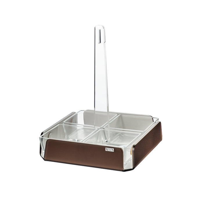 Square Appetizer Tray with 4 Compartments