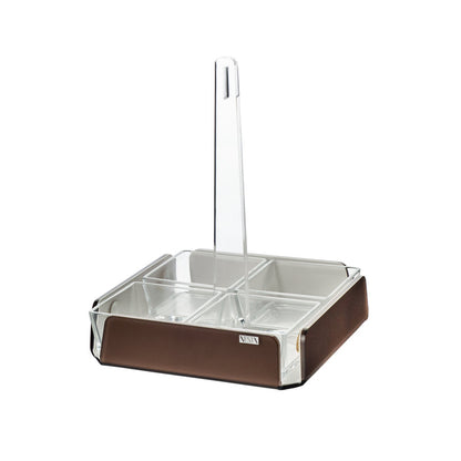 Square Appetizer Tray with 4 Compartments