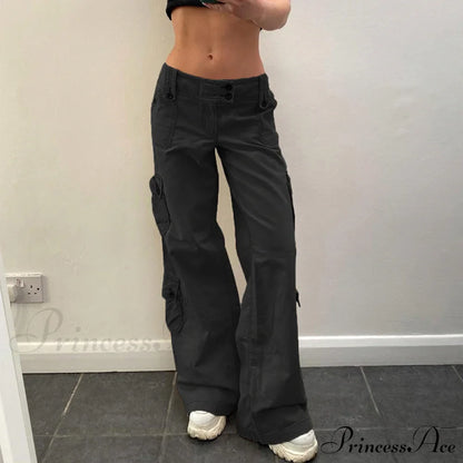 Straight High Waist Vintage Cargo Trousers