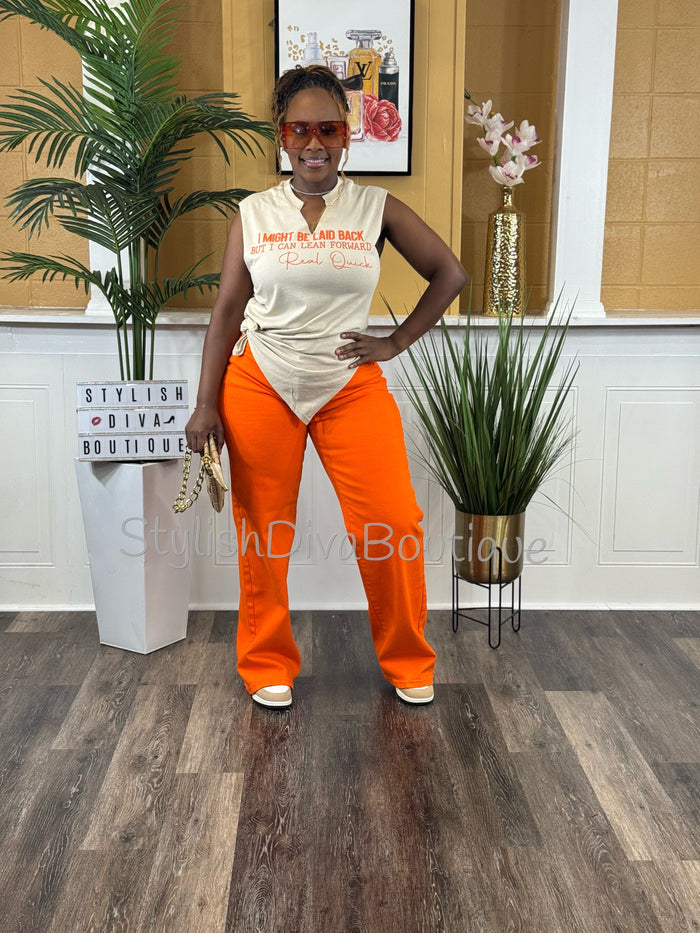 Tangerine Dreams Straight Leg Jeans (Tangerine Orange)
