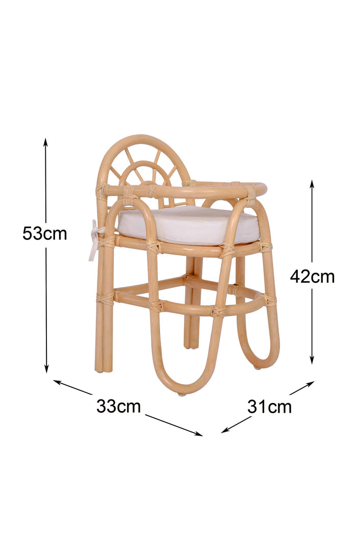 TANJUNG - Chaise haute pour bébé en rotin naturel