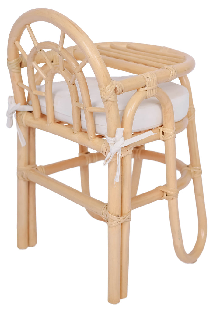 TANJUNG - Chaise haute pour bébé en rotin naturel