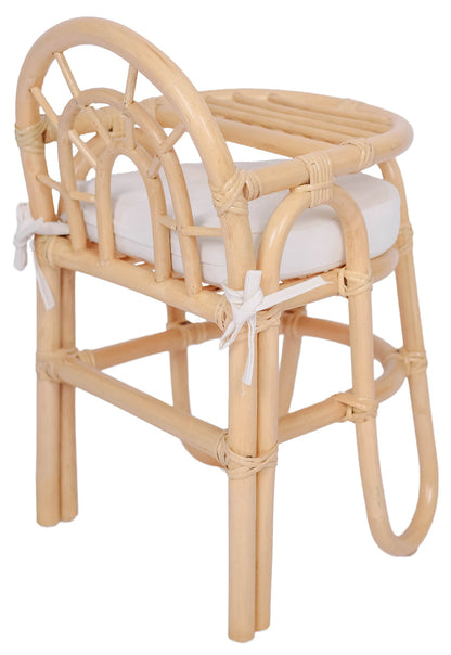 TANJUNG - Chaise haute pour bébé en rotin naturel