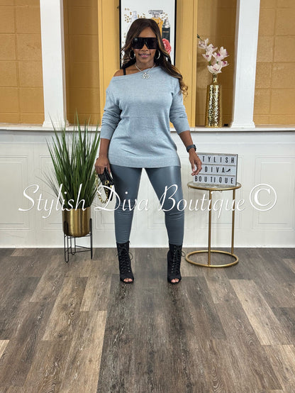 Tena Faux Leather Leggings (Denim Blue)