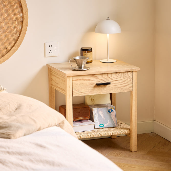 TENDO - Table de chevet 1 tiroir en corde naturelle