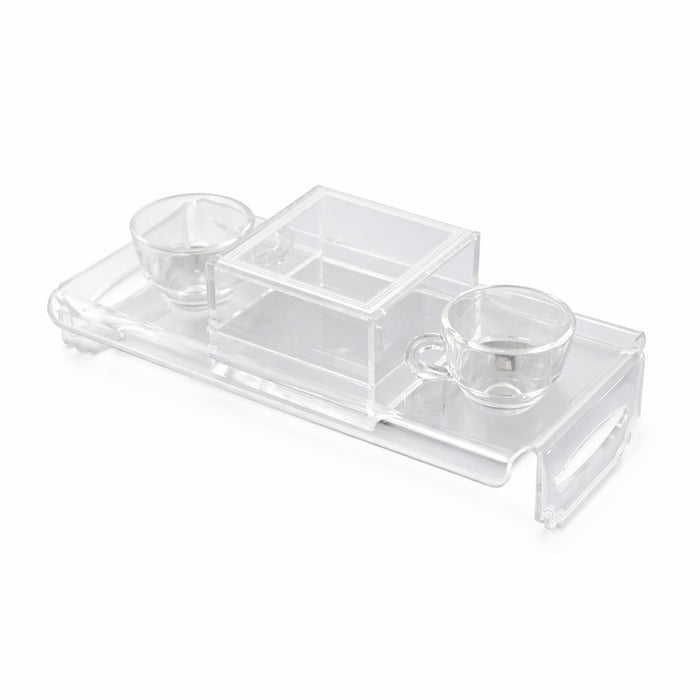 Tete a Tete Tray with 2 Glass Cups Le Jardin