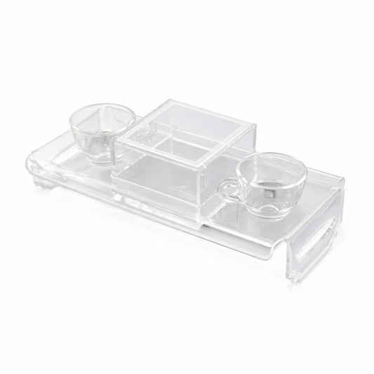 Tete a Tete Tray with 2 Glass Cups Le Jardin