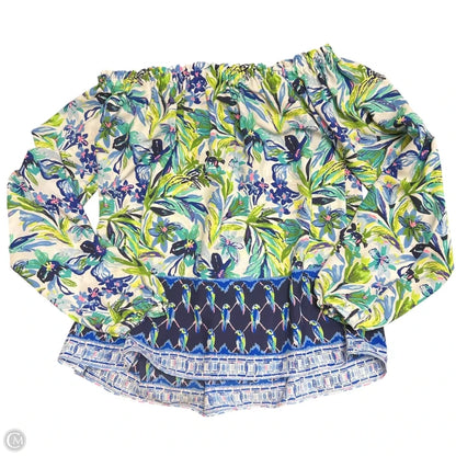 Top Long Sleeve Designer By Lilly Pulitzer In Blue & Green, Size: S