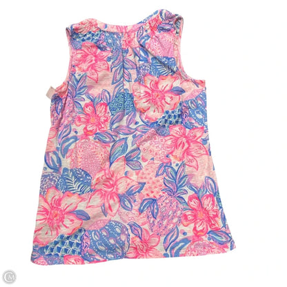 Top Sleeveless Designer By Lilly Pulitzer In Blue & Pink, Size: M