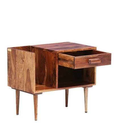Trough Bed Side Table - Mohagony Brown