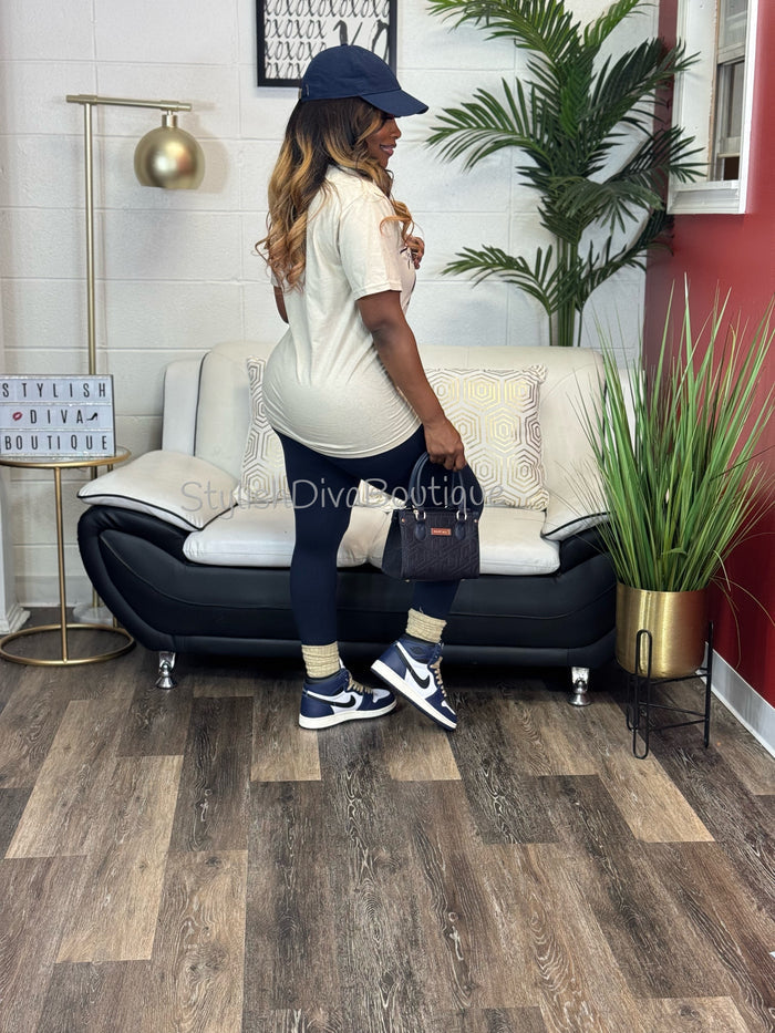 Try Jesus Not Me T-shirt (Sand Shirt/Dark Navy Print)