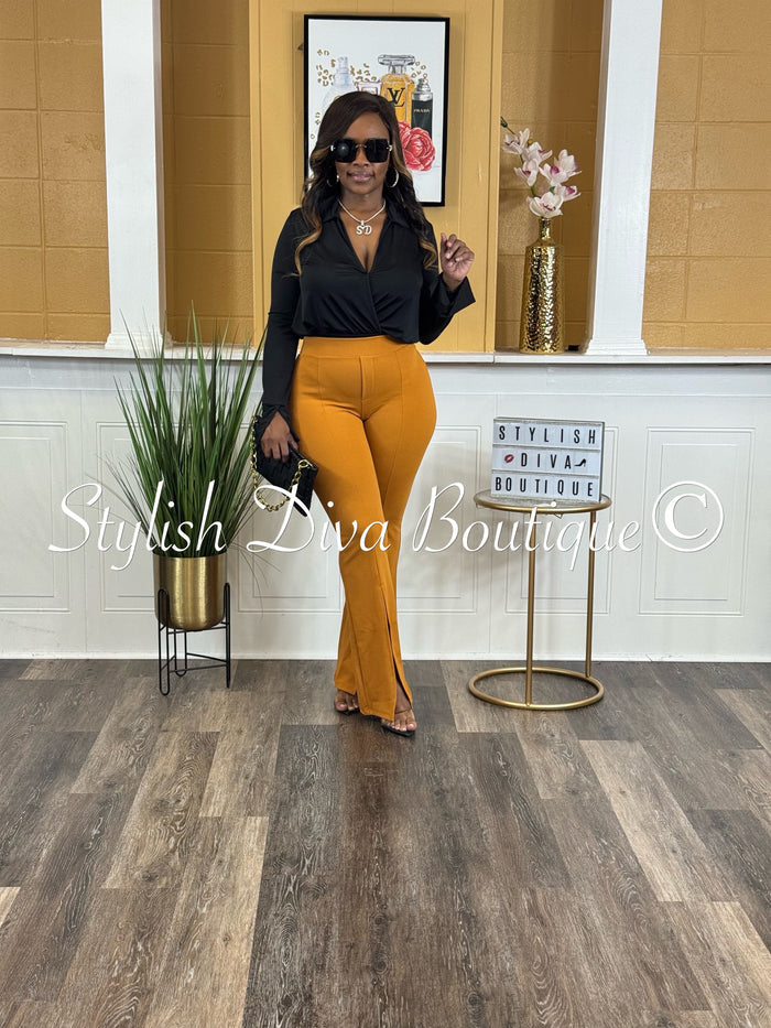 Venezia L/S Collared Bodysuit up to 3XL (Black)