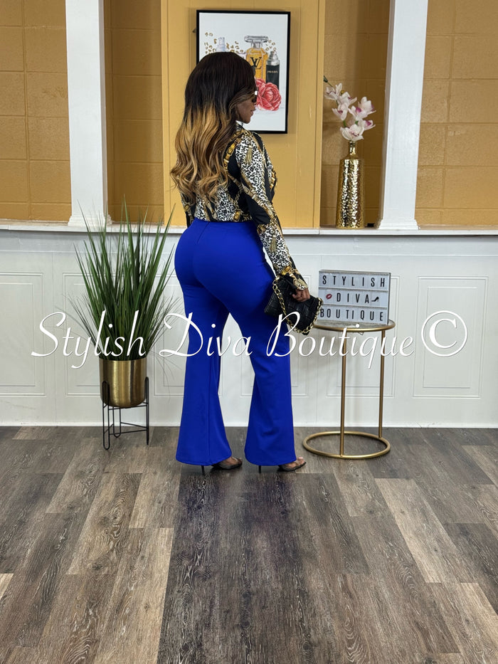 Venezia L/S Collared Bodysuit up to 3XL (Chains & Leopard Print)