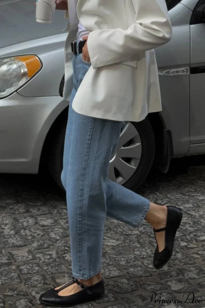 Vintage High-Rise Straight-Leg Pencil Fit Jeans