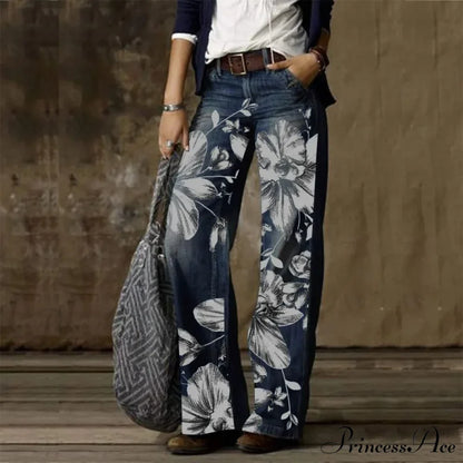 Vintage Style Loose Wide Leg Streetwear Denim Jean