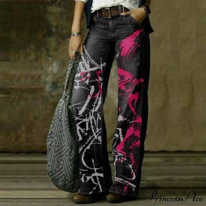 Vintage Style Loose Wide Leg Streetwear Denim Jean