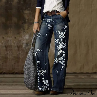 Vintage Style Loose Wide Leg Streetwear Denim Jean