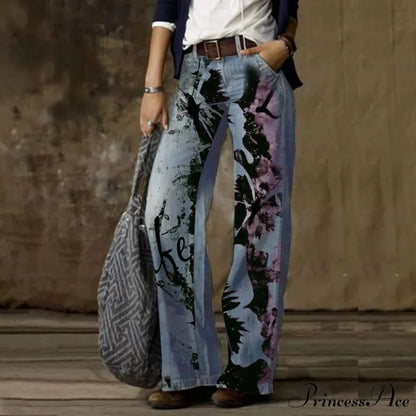 Vintage Style Loose Wide Leg Streetwear Denim Jean