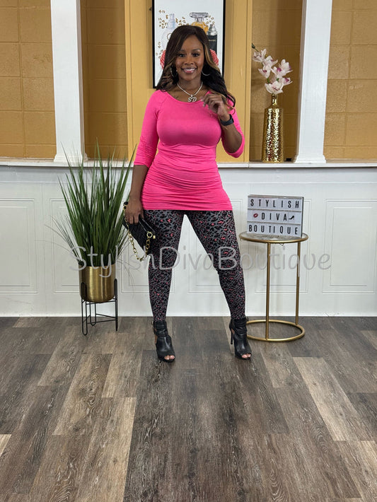Wild in Pink Leopard Legging Set