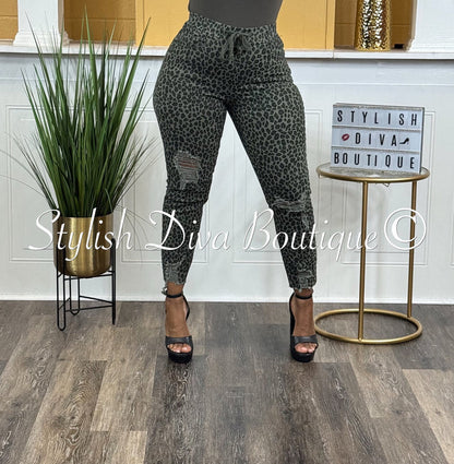 Wild Side Ankle Joggers up to 3XL (Olive/Black)